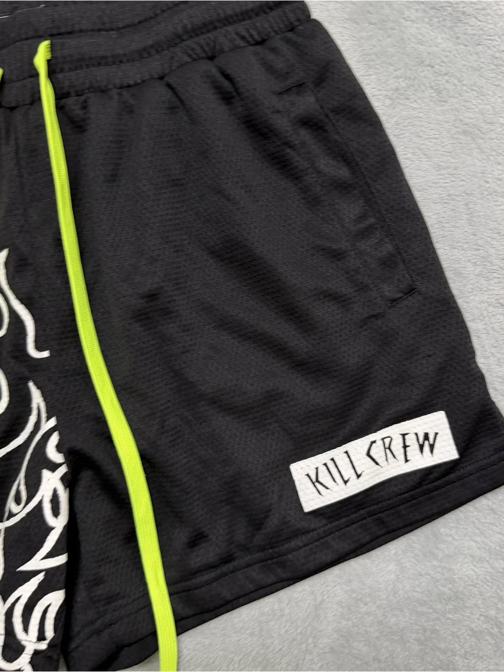 Kill Crew Muay Thai Flame Shorts Mens Medium Black Graphic Logo Athletic 4